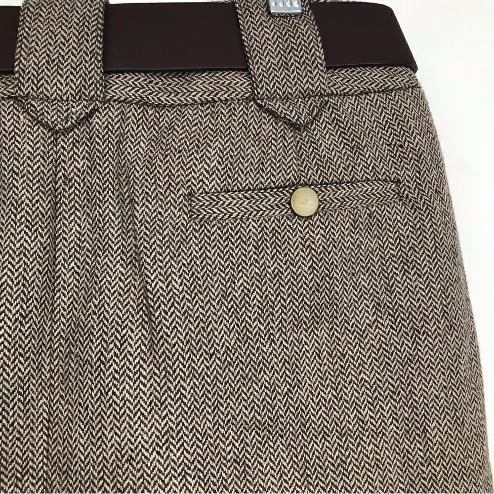 Fenn Wright Mason Brown Tweed Belted Mini Skirt - Picture 8 of 15